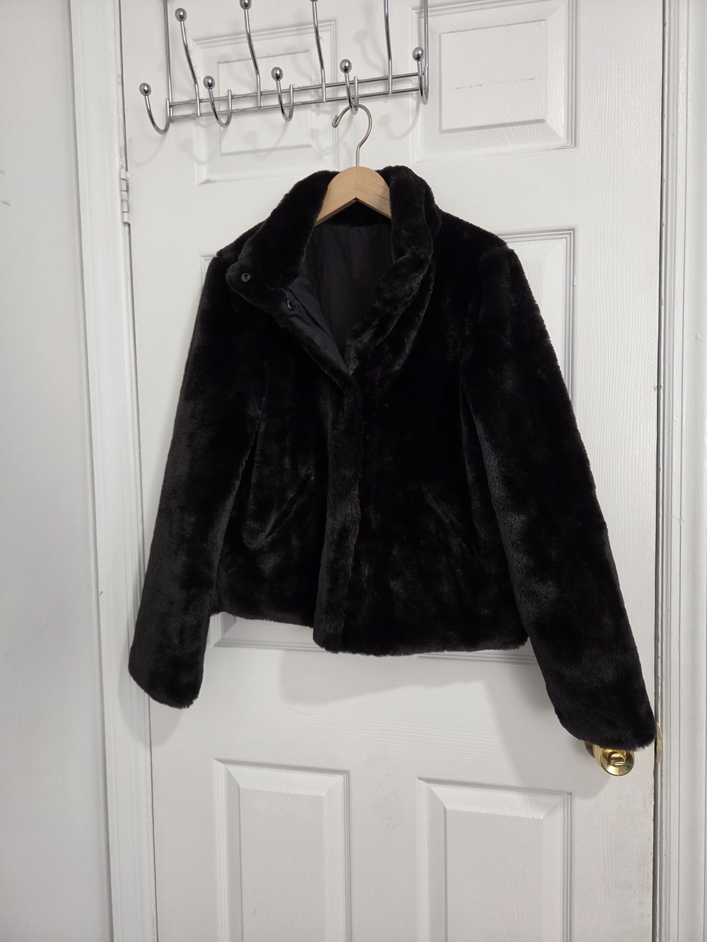 Maralyn an Me Black Faux Fur Women's Jacket